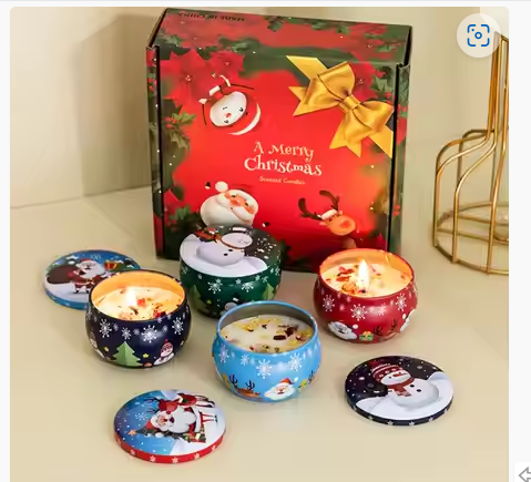 Scented Candles Christmas Gift Set - Pack of 4 (Rose, Blood Orange, Lavender & Vanilla)