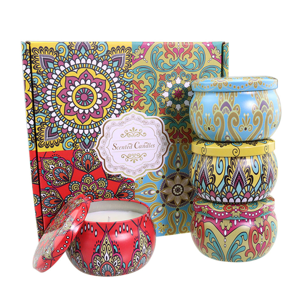 Scented Candles Gift Set - Pack of 4 (English Pear, Japanese Persimmon, Peppermint & Wild Bluebell)