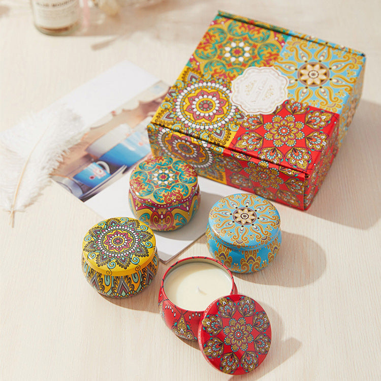 Scented Candles Gift Set - Pack of 4 (English Pear, Japanese Persimmon, Peppermint & Wild Bluebell)