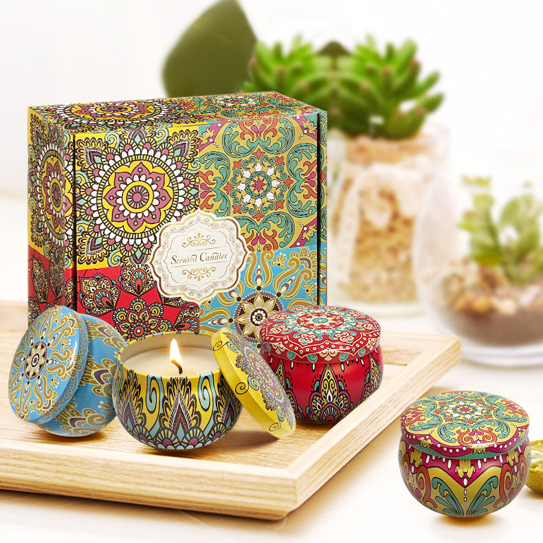 Scented Candles Gift Set - Pack of 4 (English Pear, Japanese Persimmon, Peppermint & Wild Bluebell)