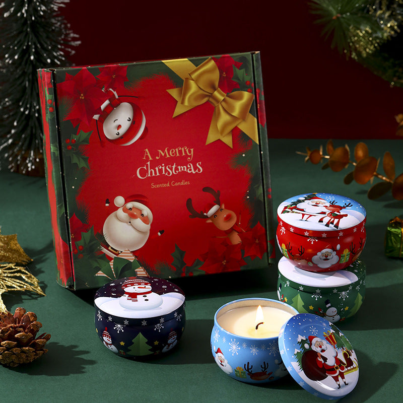 Scented Candles Christmas Gift Set - Pack of 4 (Rose, Blood Orange, Lavender & Vanilla)