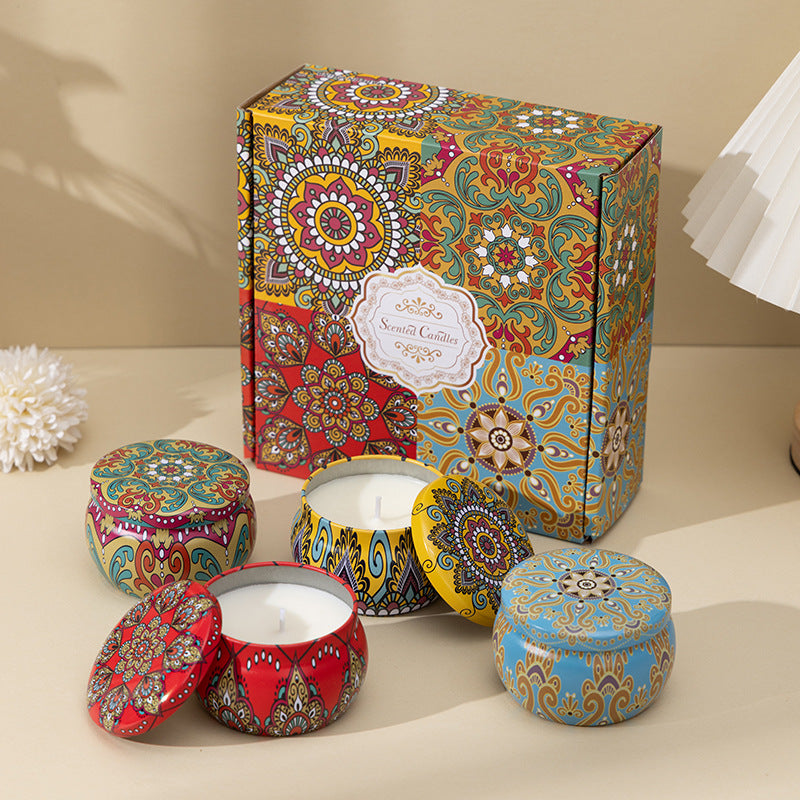 Scented Candles Gift Set - Pack of 4 (English Pear, Japanese Persimmon, Peppermint & Wild Bluebell)