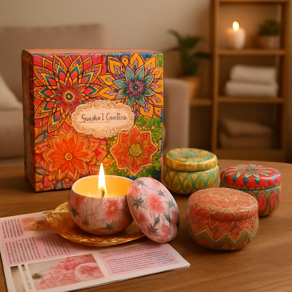 Scented Candles Gift Set - Pack of 4 (Gardenia, White Peach & Oolong, Berry Forest, White Gardenia)