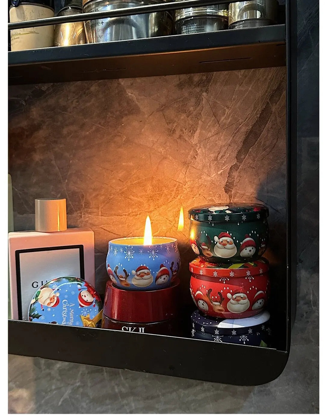 Scented Candles Christmas Gift Set - Pack of 4 (Rose, Blood Orange, Lavender & Vanilla)