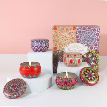 Scented Candles Gift Set - Pack of 4 (Rose, Lavender, Lemon, and Cocoa Flavour)