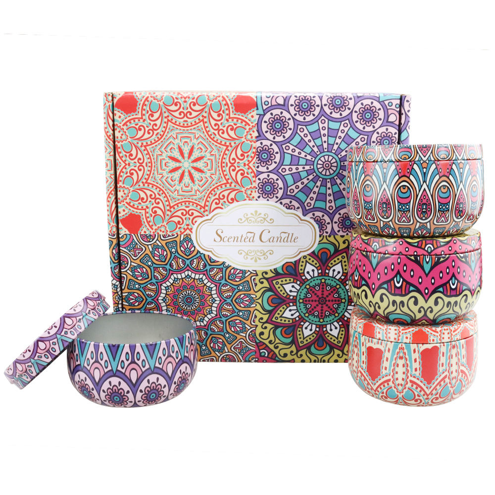 Scented Candles Gift Set - Pack of 4 (Rose, Lavender, Lemon, and Cocoa Flavour)