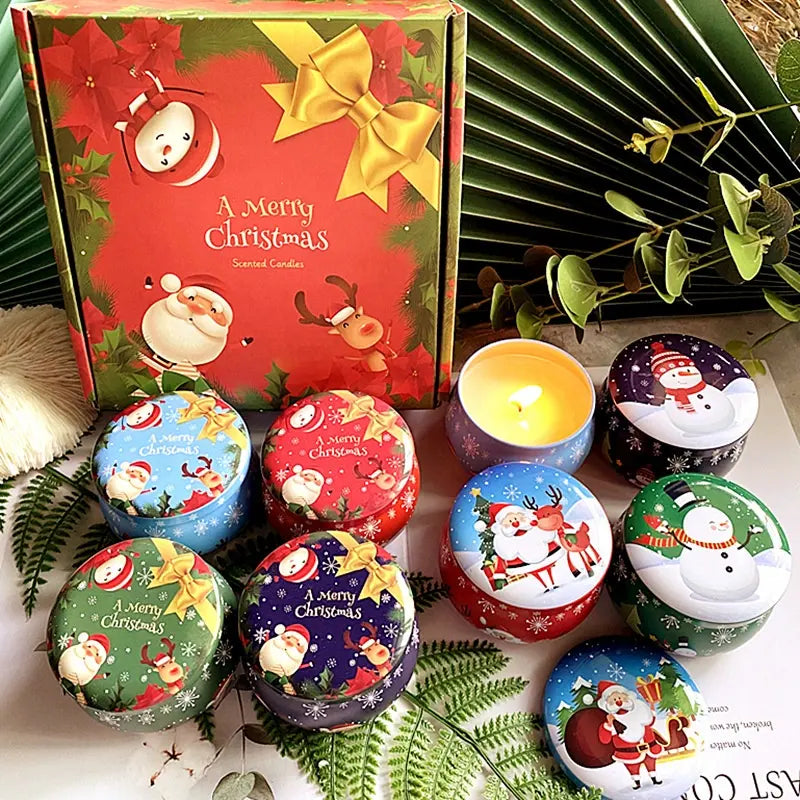 Scented Candles Christmas Gift Set - Pack of 4 (Rose, Blood Orange, Lavender & Vanilla)