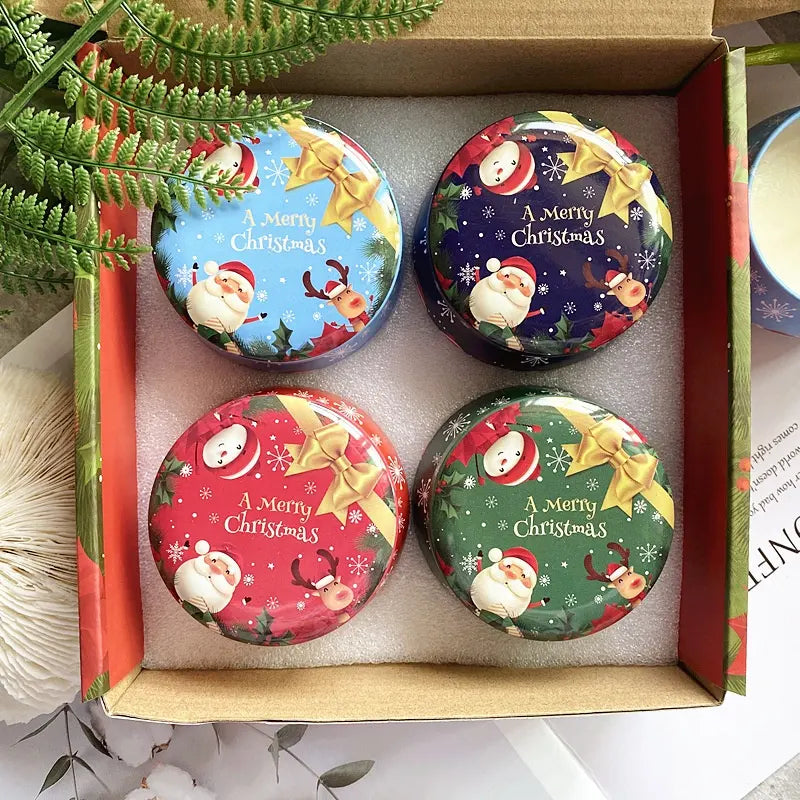 Scented Candles Christmas Gift Set - Pack of 4 (Rose, Blood Orange, Lavender & Vanilla)