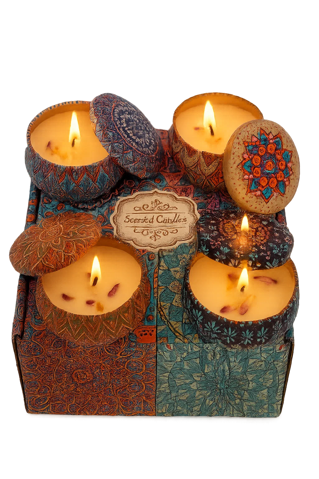 Scented Candles Gift Set - Pack of 4 (Lavender, Cedar & Fir, Citronella, Gardenia)