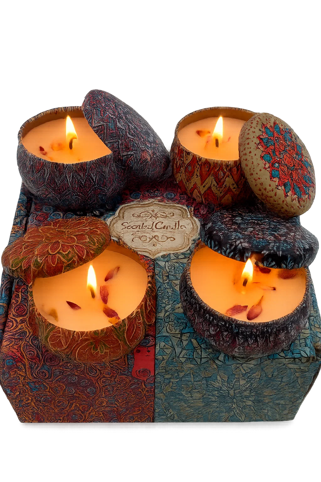 Scented Candles Gift Set - Pack of 4 (Lavender, Cedar & Fir, Citronella, Gardenia)
