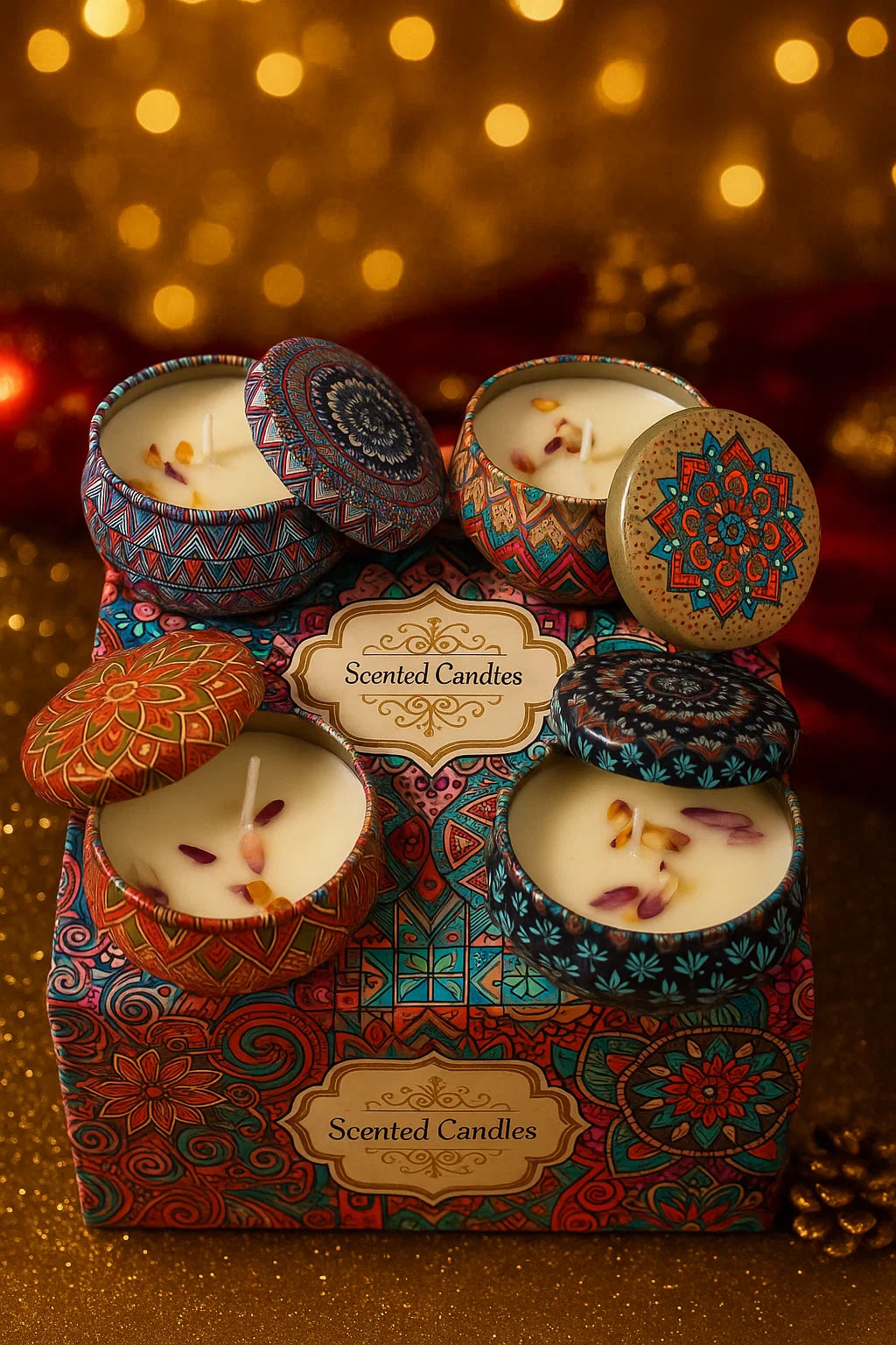Scented Candles Gift Set - Pack of 4 (Lavender, Cedar & Fir, Citronella, Gardenia)