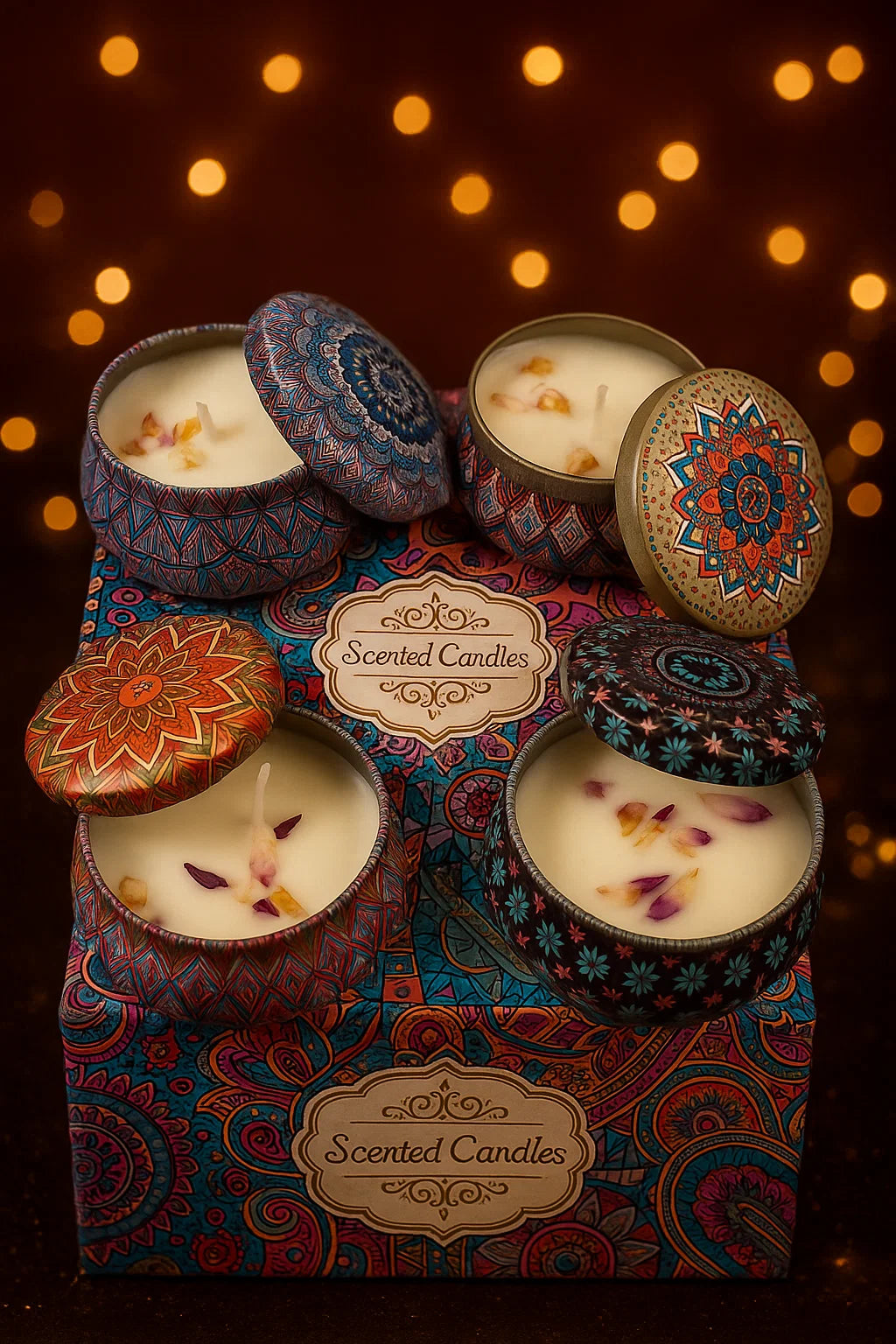 Scented Candles Gift Set - Pack of 4 (Lavender, Cedar & Fir, Citronella, Gardenia)