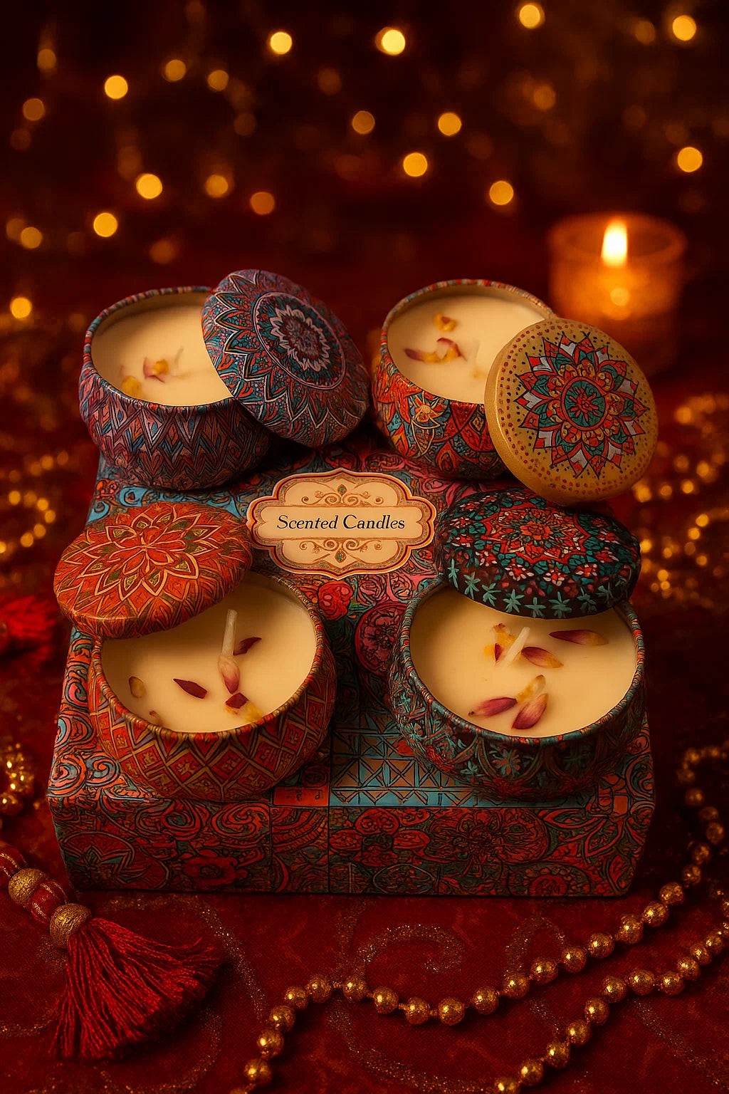 Scented Candles Gift Set - Pack of 4 (Lavender, Cedar & Fir, Citronella, Gardenia)