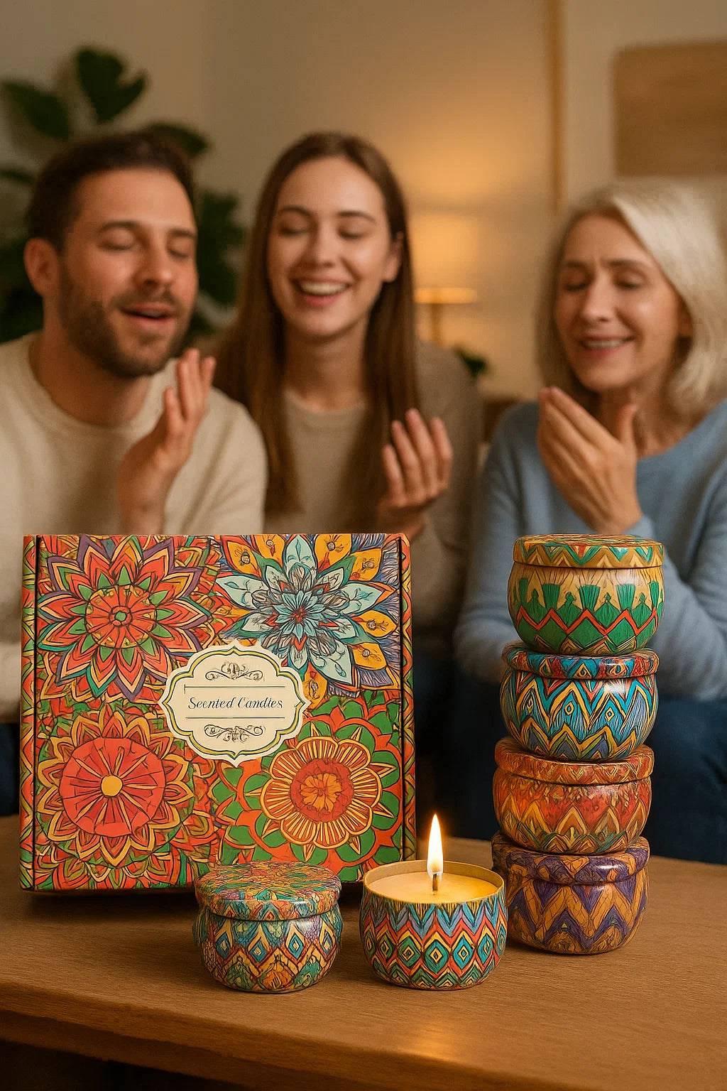 Scented Candles Gift Set - Pack of 4 (Gardenia, White Peach & Oolong, Berry Forest, White Gardenia)