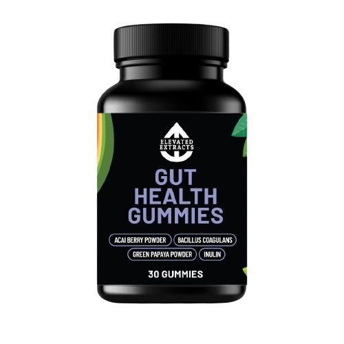 GUT HEALTH GUMMIES Vegan Probiotic Gummies - 30 Gummies - Lemon Flavour - Bacillus Coagulans & Inulin - Gut Health, Immune System & Digestion Supplement for Women & Men – By Elevated Extracts