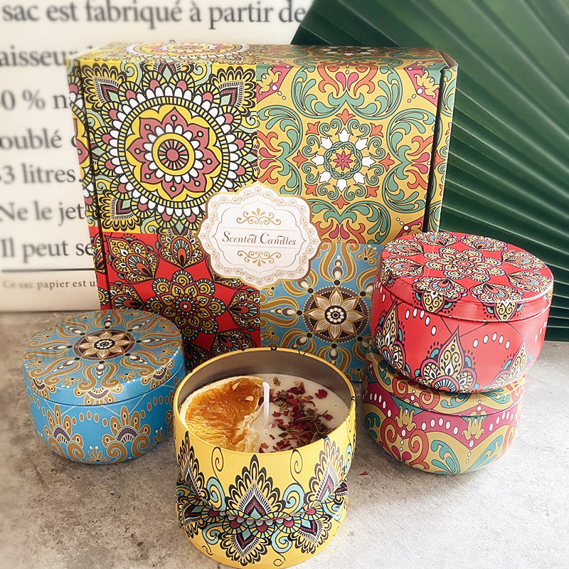 Scented Candles Gift Set - Pack of 4  (English Pear, Japanese Persimmon, Peppermint & Wild Bluebell)