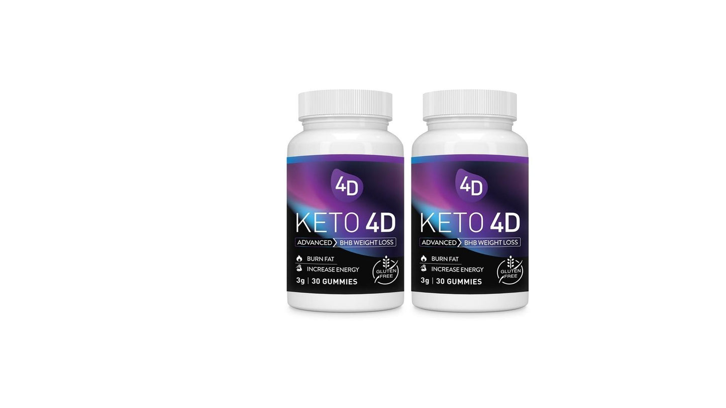 Keto 4D Gummies - Detox Diet Support - Ketogenic Weight Loss - Energy Boost Magnesium, Vitamins Minerals - Gluten Free Apple Cider Vinegar & Green Tea