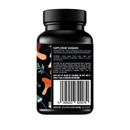 SHILAJIT Mushroom Complex Gummies – 30 Gummies - Lion's Mane, Reishi, Cordyceps, Chaga and Maitake. Mushroom Supplement with Blueberry Extract Flavour. Vegan and Gluten Free. Mushroom Gummies by Elevated Extracts.