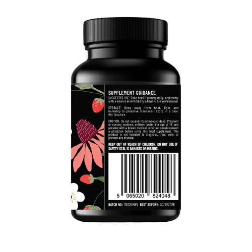 MULTI VITAMIN GUMMIES Multivitamin Gummies for Adults | 30 Gummies | Strawberry Flavour | Vitamin A, B6, B9, B12, C, D, E, Biotin & Inositol | by Elevated Extracts