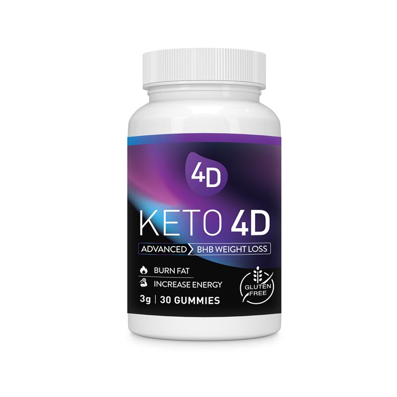 Keto 4D Gummies - Detox Diet Support - Ketogenic Weight Loss - Energy Boost Magnesium, Vitamins Minerals - Gluten Free Apple Cider Vinegar & Green Tea