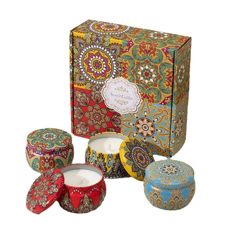 Scented Candles Gift Set - Pack of 4  (English Pear, Japanese Persimmon, Peppermint & Wild Bluebell)