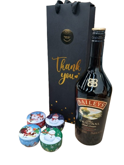 Festive Indulgence: Baileys 1L Gift Set with Premium Scented Christmas Candles and Personalized Gift Message