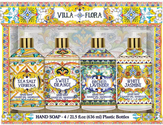 Villa Flora Liquid Soap, 4 x 636ml - Gift Box
