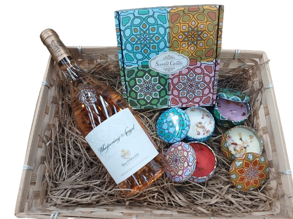 Elegant Mother’s Day Gift Set – Whispering Angel Rosé & Luxury Scented Candles